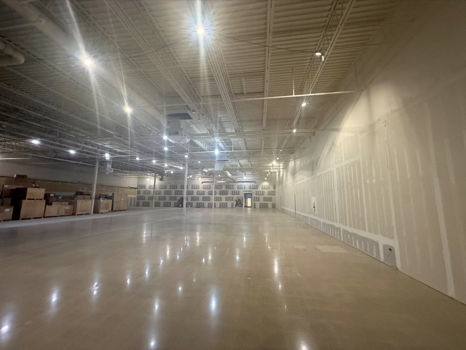 Large commercial polished concrete floor